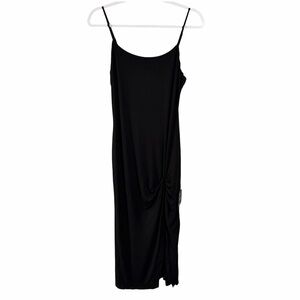 Lulu's Classic Black Dress Slit Medium NWT